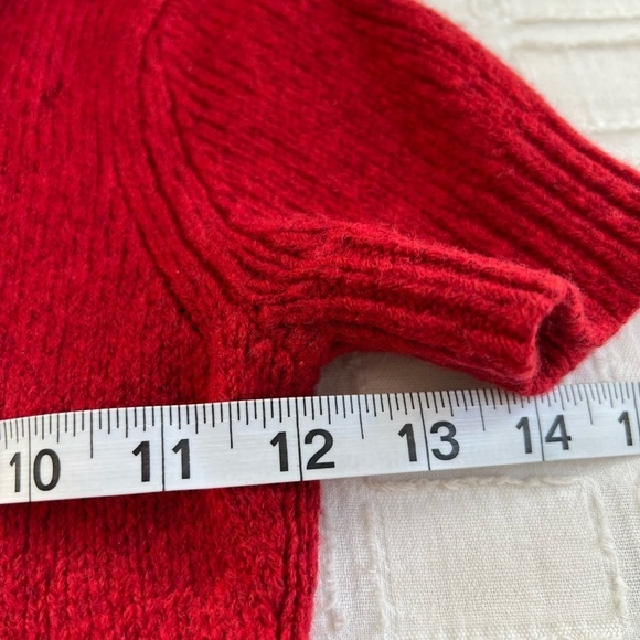 Banana Republic Red Wool Blend Cowl Turtleneck Holiday Festive Dress Girls S - Picture 10 of 11